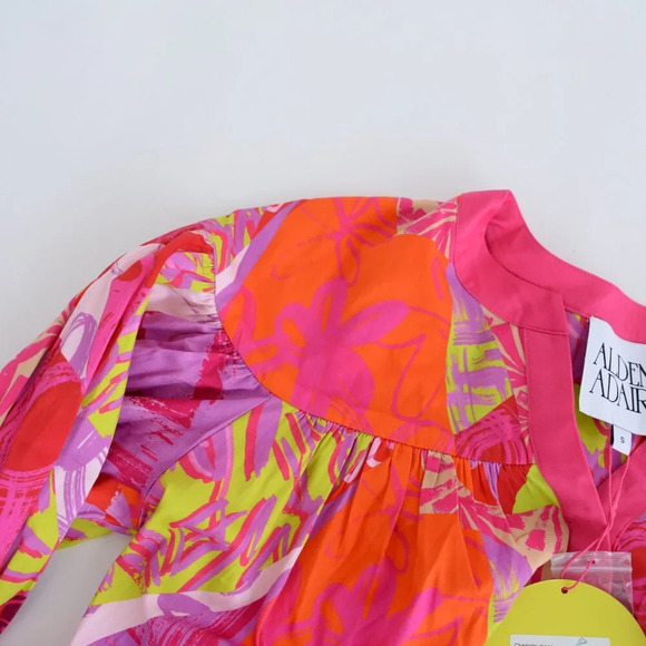 Alden Adair Crazy Crush Purple Pink Floral Charlotte Mini Dress S - Picture 14 of 14